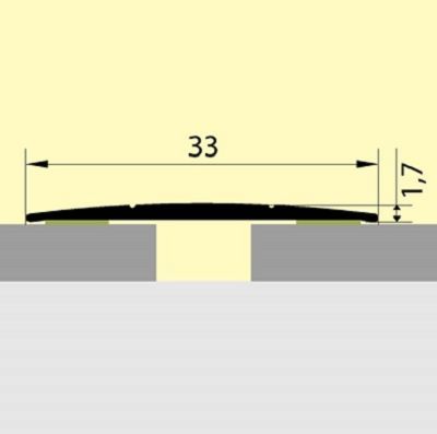 Порог самоклеящийся алюминиевый, 33 мм, длина 180 см, Серебро матовое, для напольных покрытий, 1 шт Купить оптом Порог самоклеящийся алюминиевый, 33 мм, длина 180 см, Серебро матовое, для напольных покрытий, 1 шт — изображение 2