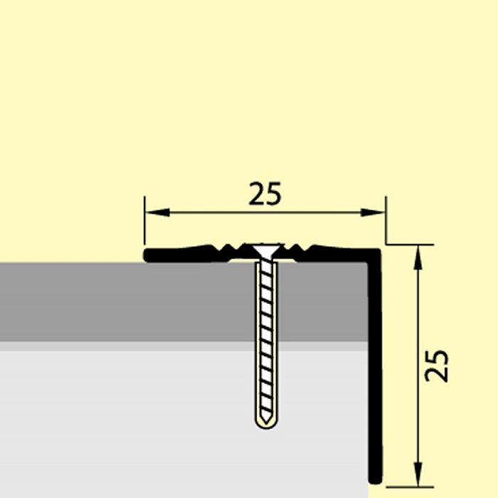 Угол накладка на ступени 25 х 25 х 1800 м, алюминиевый под покраску, 1 шт Купить оптом Угол накладка на ступени 25 х 25 х 1800 м, алюминиевый под покраску, 1 шт — изображение 2