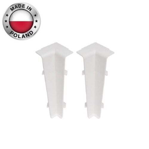 Угол внутренний для плинтуса Cezar, Белый матовый, 9003