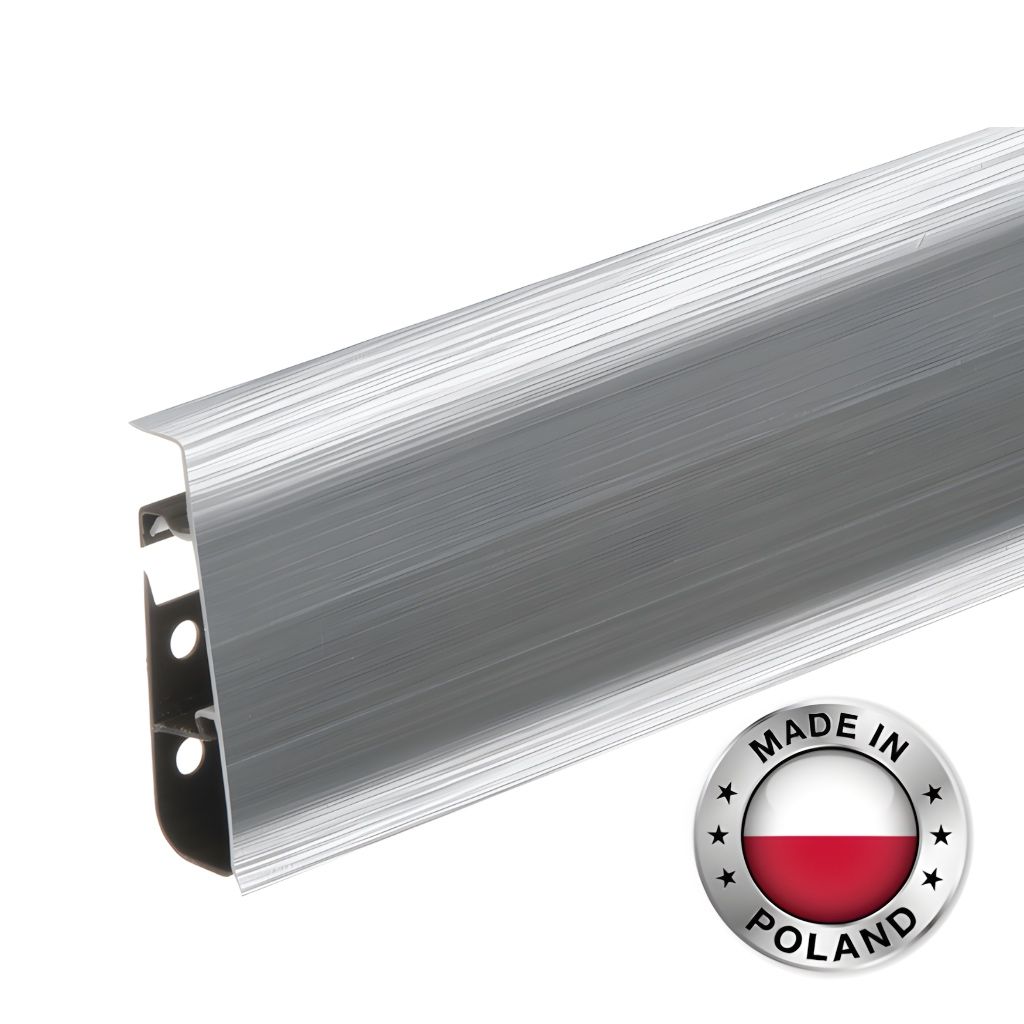 Плинтус напольный CEZAR, HI-LINE PRESTIGE, Брашированный Алюминий, 201, 1 шт Плинтус напольный CEZAR, HI-LINE PRESTIGE, Брашированный Алюминий, 201, 1 шт