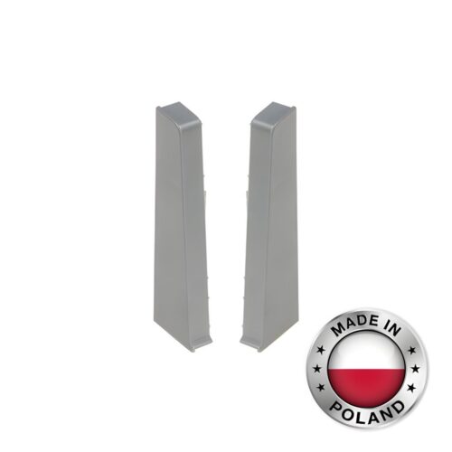 Заглушка левая правая для плинтуса Cezar, Брашированный Алюминий, 201