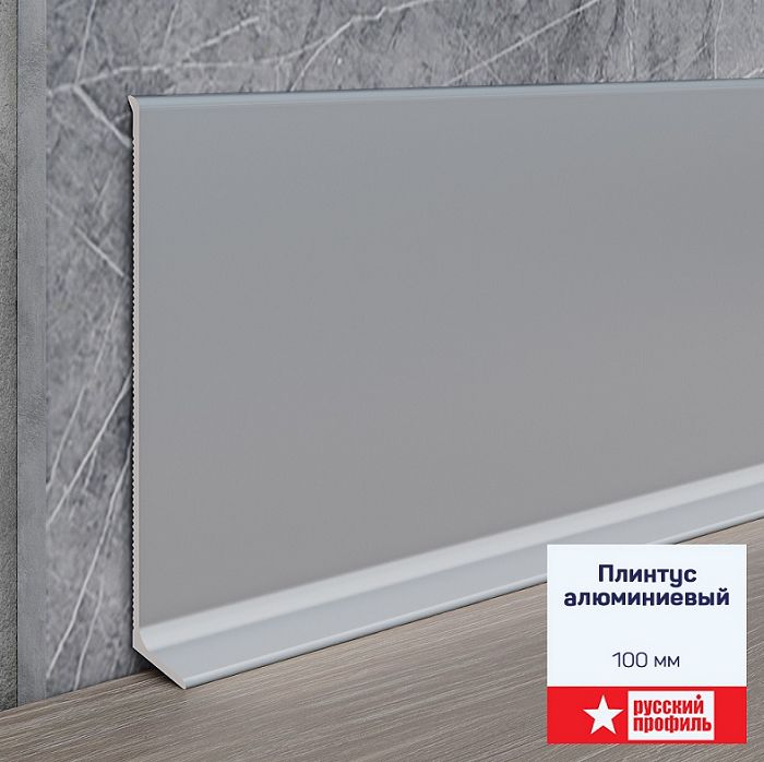 Плинтус алюминиевый напольный L -образный, высота 100 мм, длина 250 см, Серебро матовое, 2 шт Купить оптом Плинтус алюминиевый напольный L -образный, высота 100 мм, длина 250 см, Серебро матовое, 2 шт