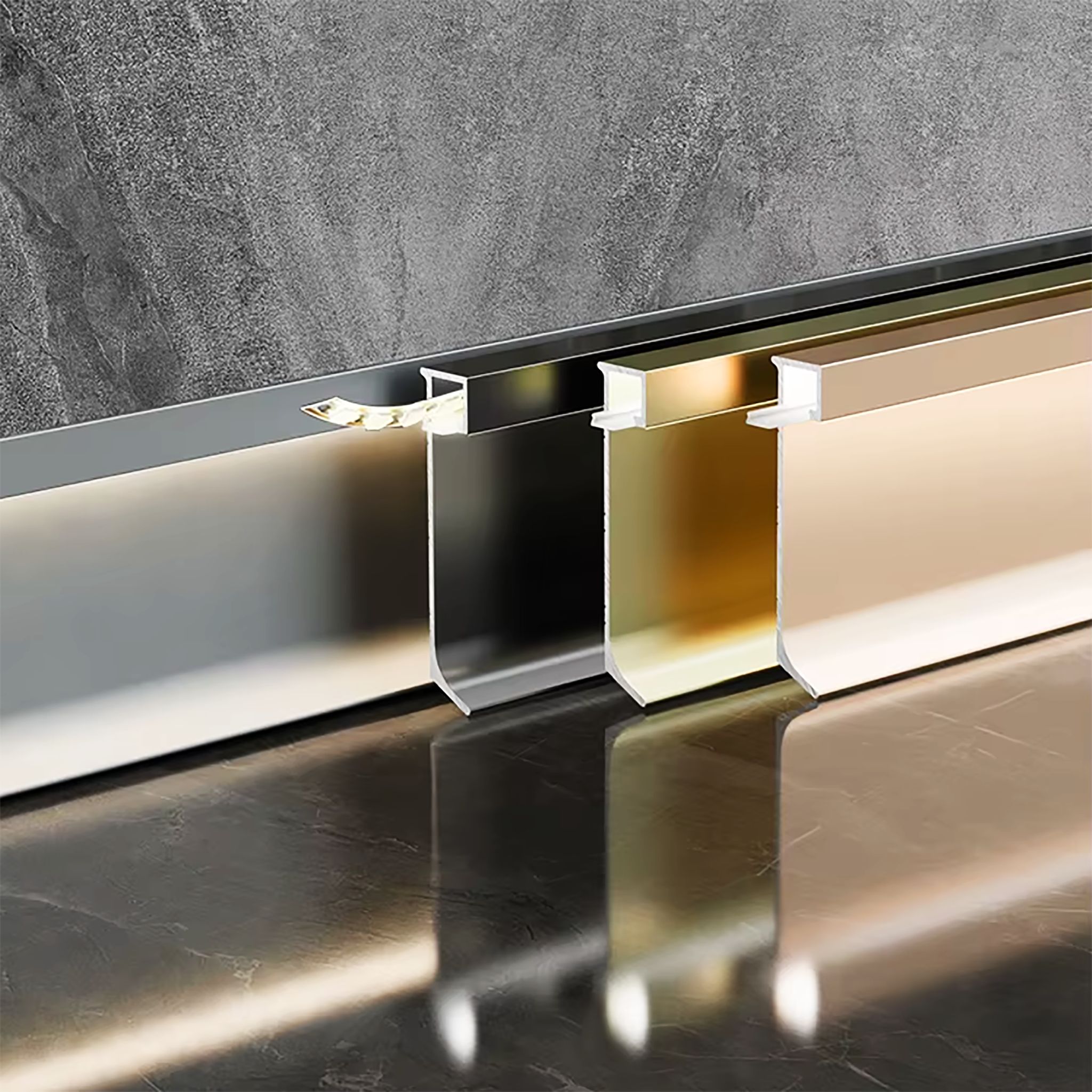 Угол внутренний для напольного плинтуса JD21-60, алюминий, Золото матовое, 2 шт Купить оптом Угол внутренний для напольного плинтуса JD21-60, алюминий, Золото матовое, 2 шт — изображение 3