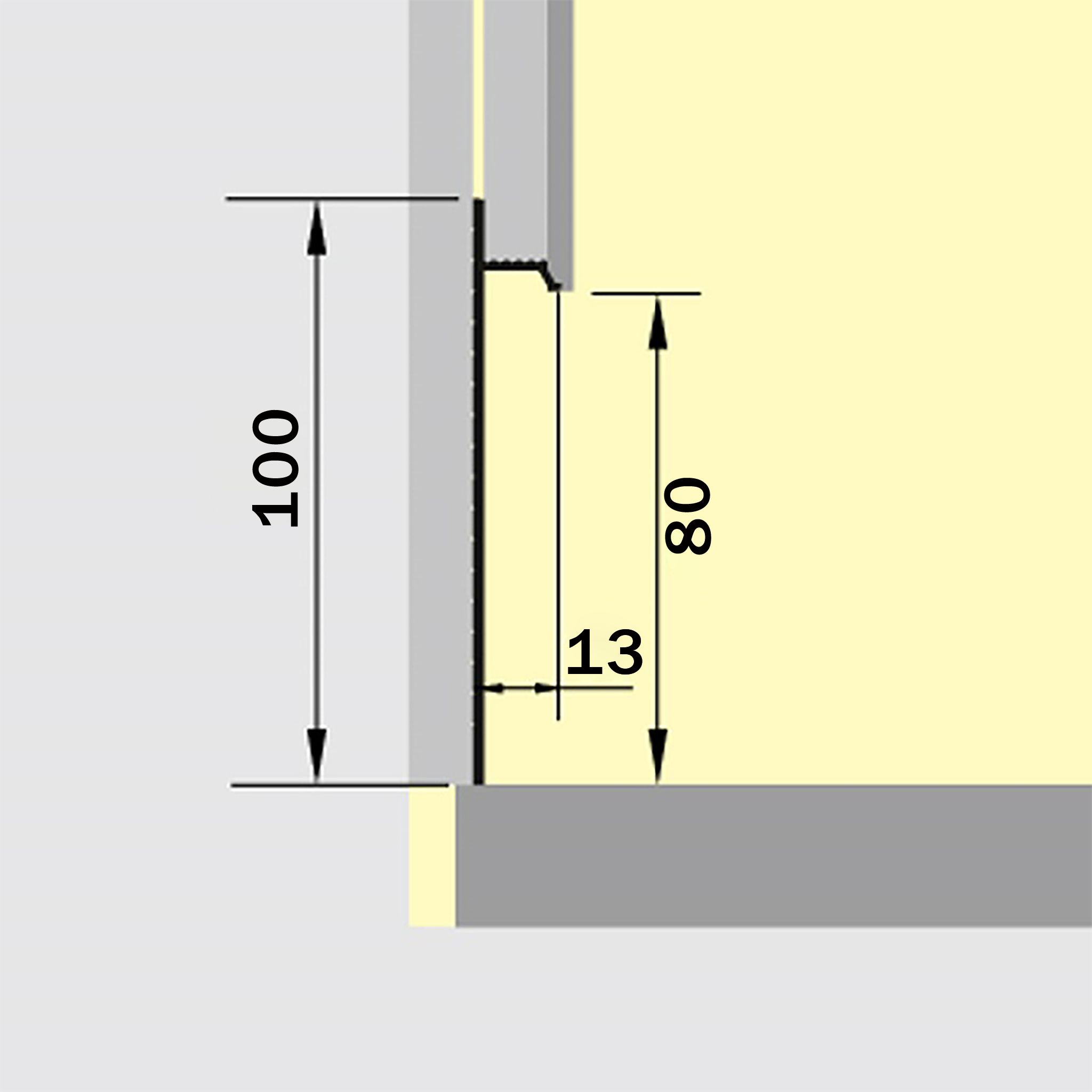 Плинтус напольный теневой без подсветки, 100 X 80 X 3000 мм, Чёрный матовый, 1 шт Купить оптом Плинтус напольный теневой без подсветки, 100 X 80 X 3000 мм, Чёрный матовый, 1 шт — изображение 2