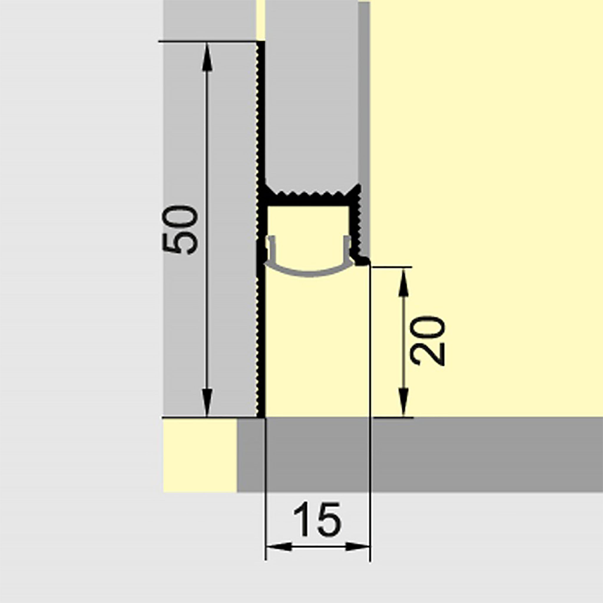 Плинтус напольный теневой 50 х 15 х 2500 мм, без рассеивателя, зазор 20 мм, Черный матовый ,1 шт Купить оптом Плинтус напольный теневой 50 х 15 х 2500 мм, без рассеивателя, зазор 20 мм, Черный матовый ,1 шт — изображение 2