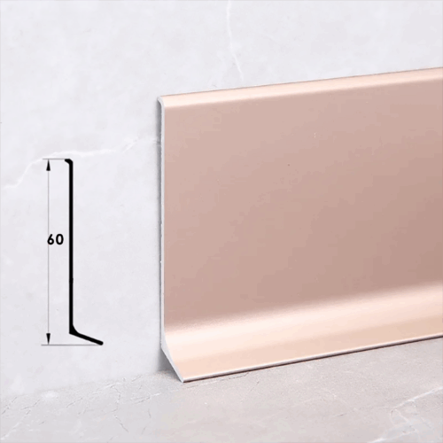 Плинтус напольный L -образный, высота 60 мм, длина 300 см, Золото розовое,1 шт