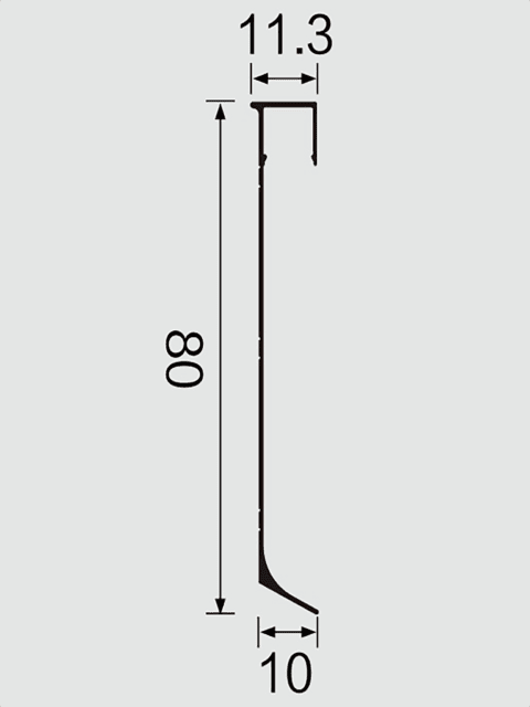 Угол наружный, для напольного плинтуса JD-21-80, алюминий, Черный матовый, 1 шт