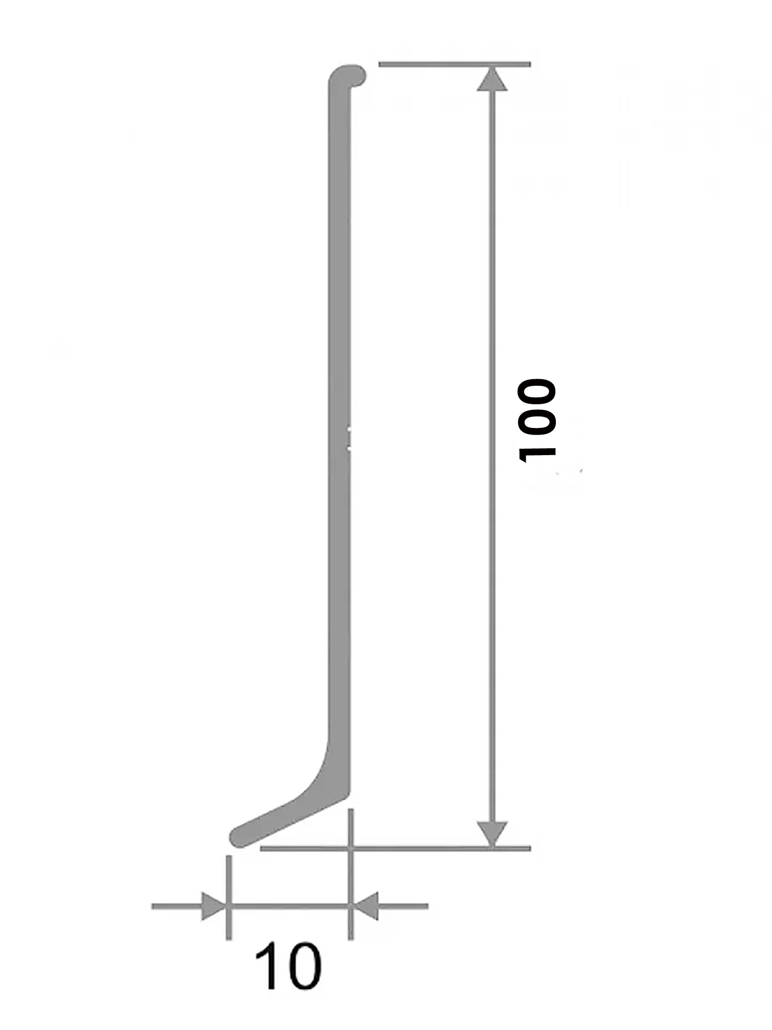 Плинтус напольный L -образный, высота 100 мм, длина 300 см, Белый полуглянец, 1 шт Плинтус напольный L -образный, высота 100 мм, длина 300 см, Белый полуглянец, 1 шт — изображение 2
