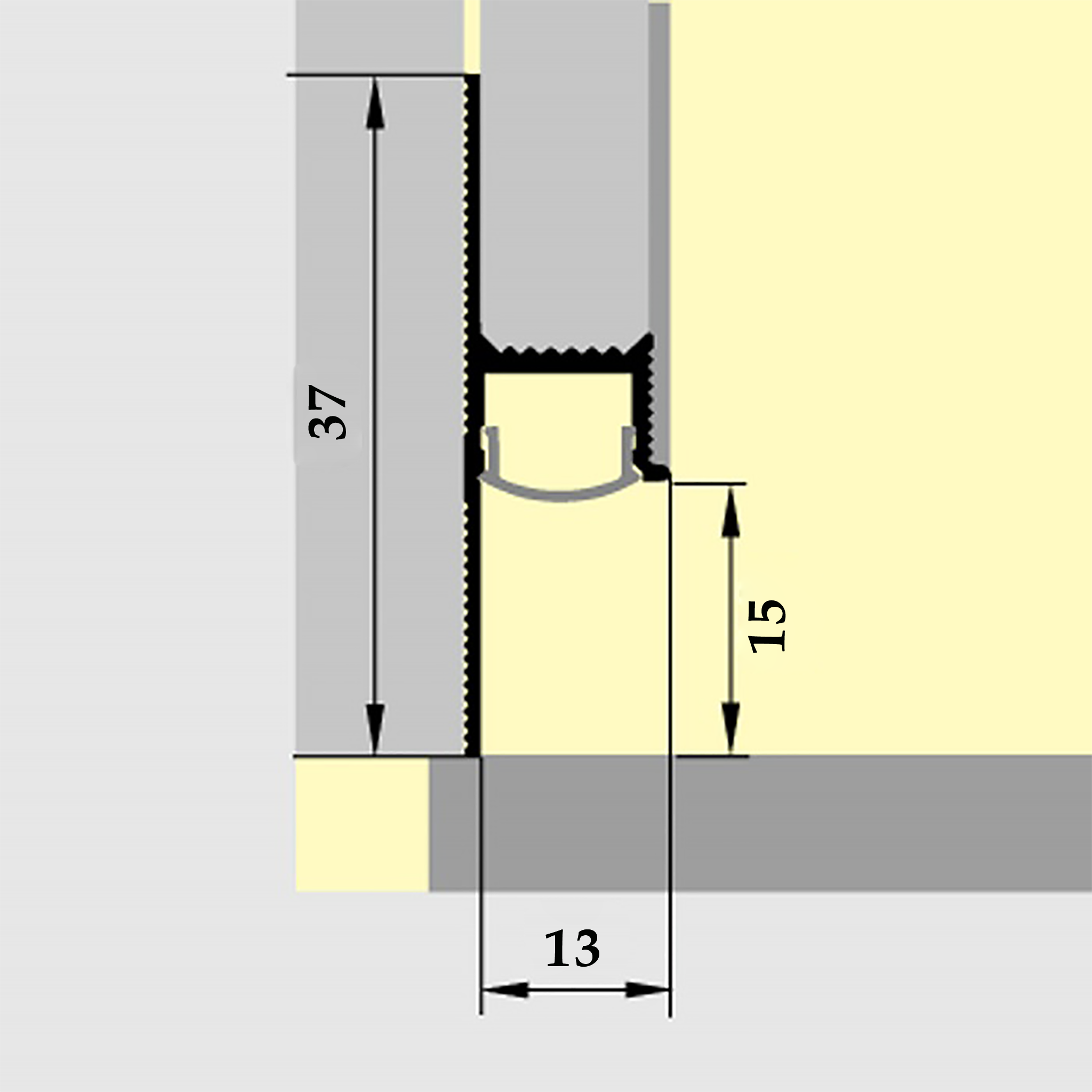 Плинтус напольный теневой, 37 X 13 X 3000 мм, зазор 10 мм, Чёрный матовый , 1 шт Плинтус напольный теневой, 37 X 13 X 3000 мм, зазор 10 мм, Чёрный матовый , 1 шт — изображение 2