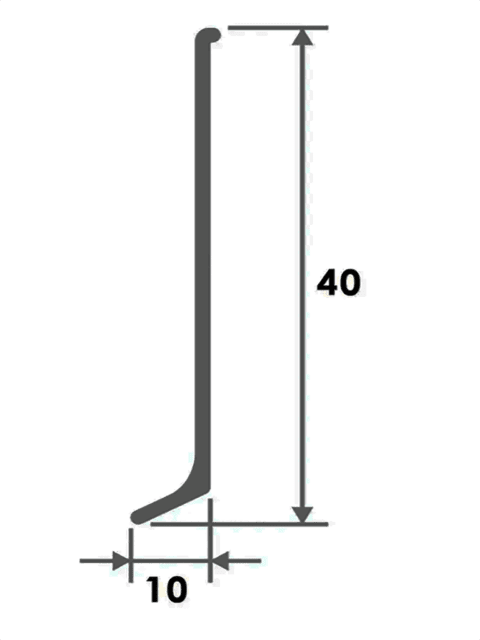 Заглушка левая и правая для плинтуса L-образного длиной 250 см, высота 40 мм, Шампань матовый, 1 шт