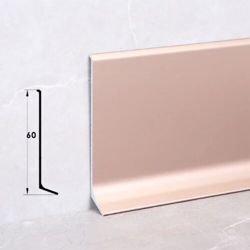 Плинтус напольный L -образный, высота 60 мм, длина 300 см, Золото розовое,1 шт