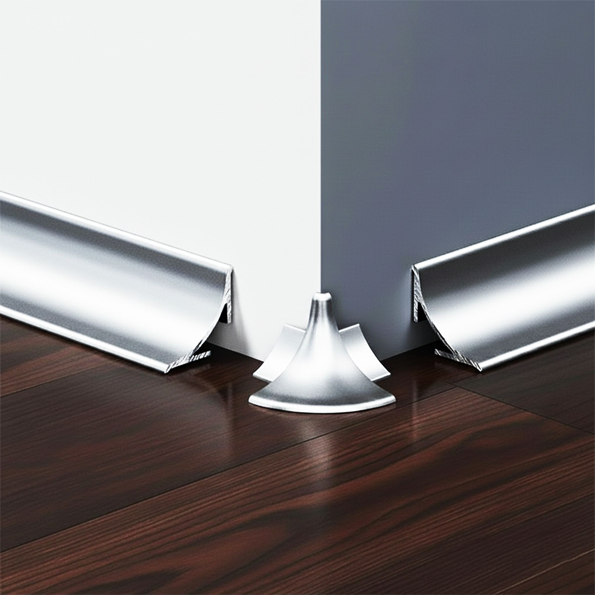 Угол внутренний для плинтуса, высота 17 мм, длина 300 см,Серебро матовое, 2 шт Купить оптом Угол внутренний для плинтуса, высота 17 мм, длина 300 см,Серебро матовое, 2 шт — изображение 3