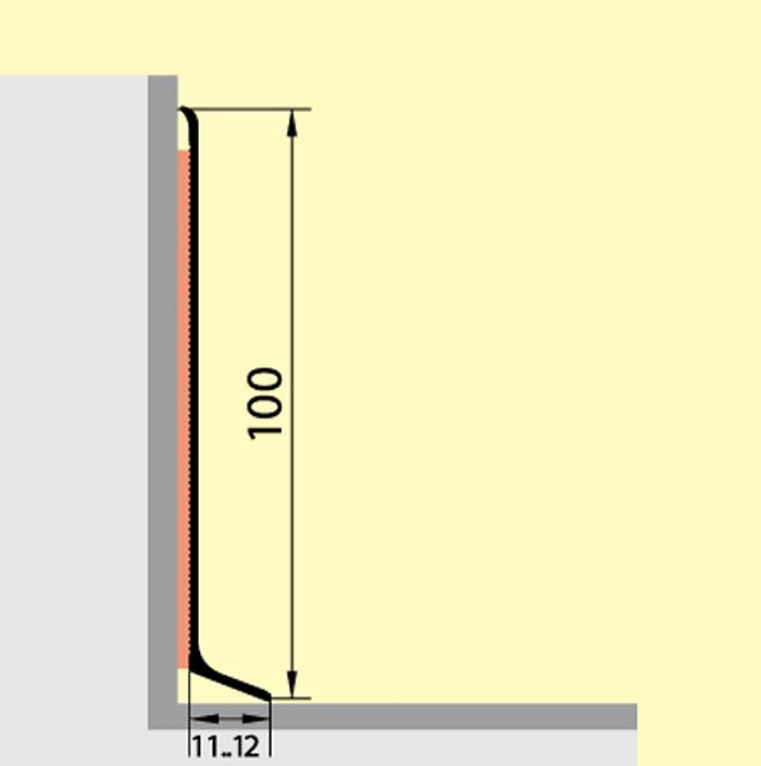 Плинтус алюминиевый напольный L -образный, высота 100 мм, длина 250 см, Серебро матовое, 2 шт Купить оптом Плинтус алюминиевый напольный L -образный, высота 100 мм, длина 250 см, Серебро матовое, 2 шт — изображение 2