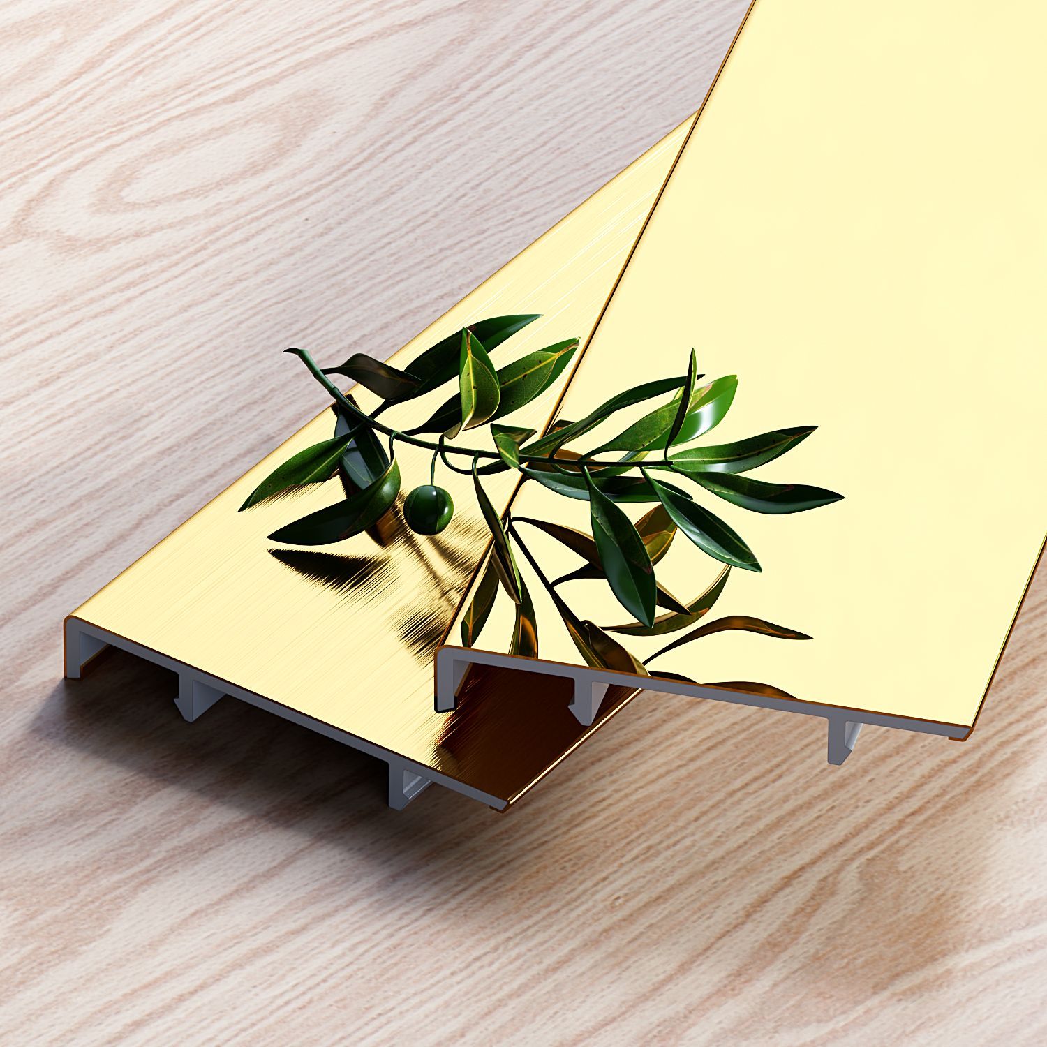 Плинтус напольный из нержавеющей стали BXG-80-2500, с крепежом, ударопрочный, Золото брашированное, 1 шт Купить оптом Плинтус напольный из нержавеющей стали BXG-80-2500, с крепежом, ударопрочный, Золото брашированное, 1 шт — изображение 3