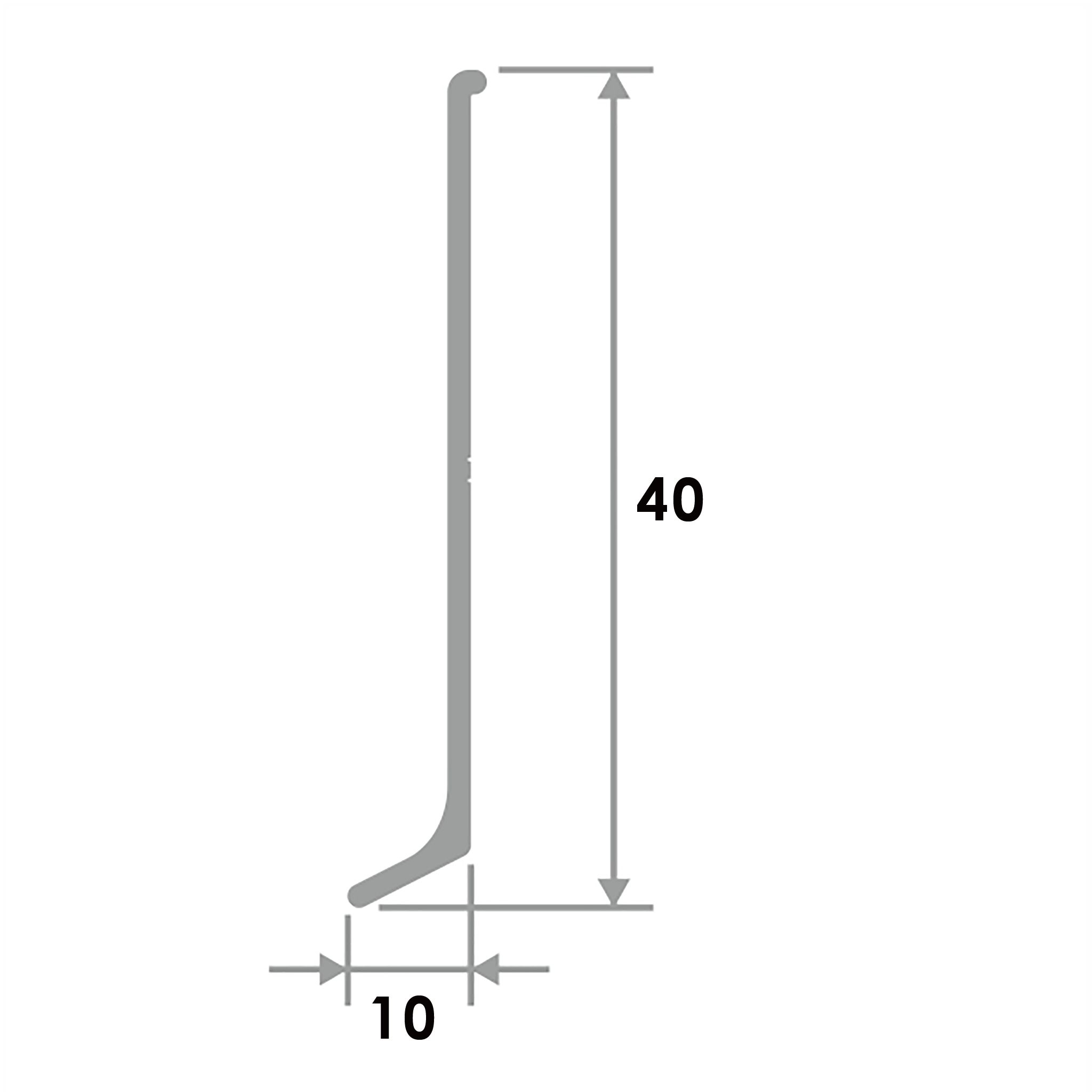 Плинтус напольный алюминиевый L-образный, высота 40 мм, длина 300см, Черный матовый, 1 шт Купить оптом Плинтус напольный алюминиевый L-образный, высота 40 мм, длина 300см, Черный матовый, 1 шт — изображение 2