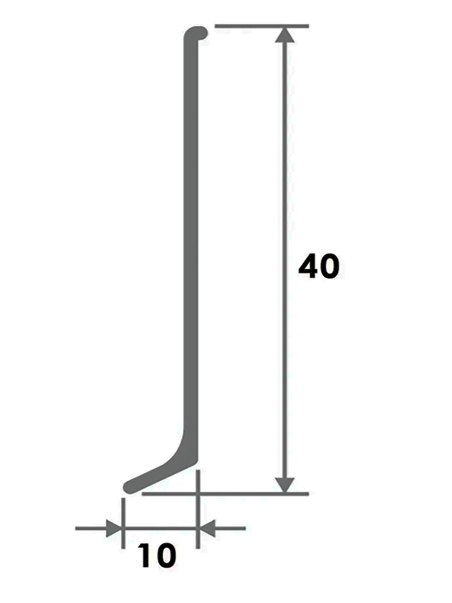 Плинтус напольный L -образный, высота 40 мм, длина 300 см, Жемчужный тёмно-серый,1шт Купить оптом Плинтус напольный L -образный, высота 40 мм, длина 300 см, Жемчужный тёмно-серый,1шт — изображение 2
