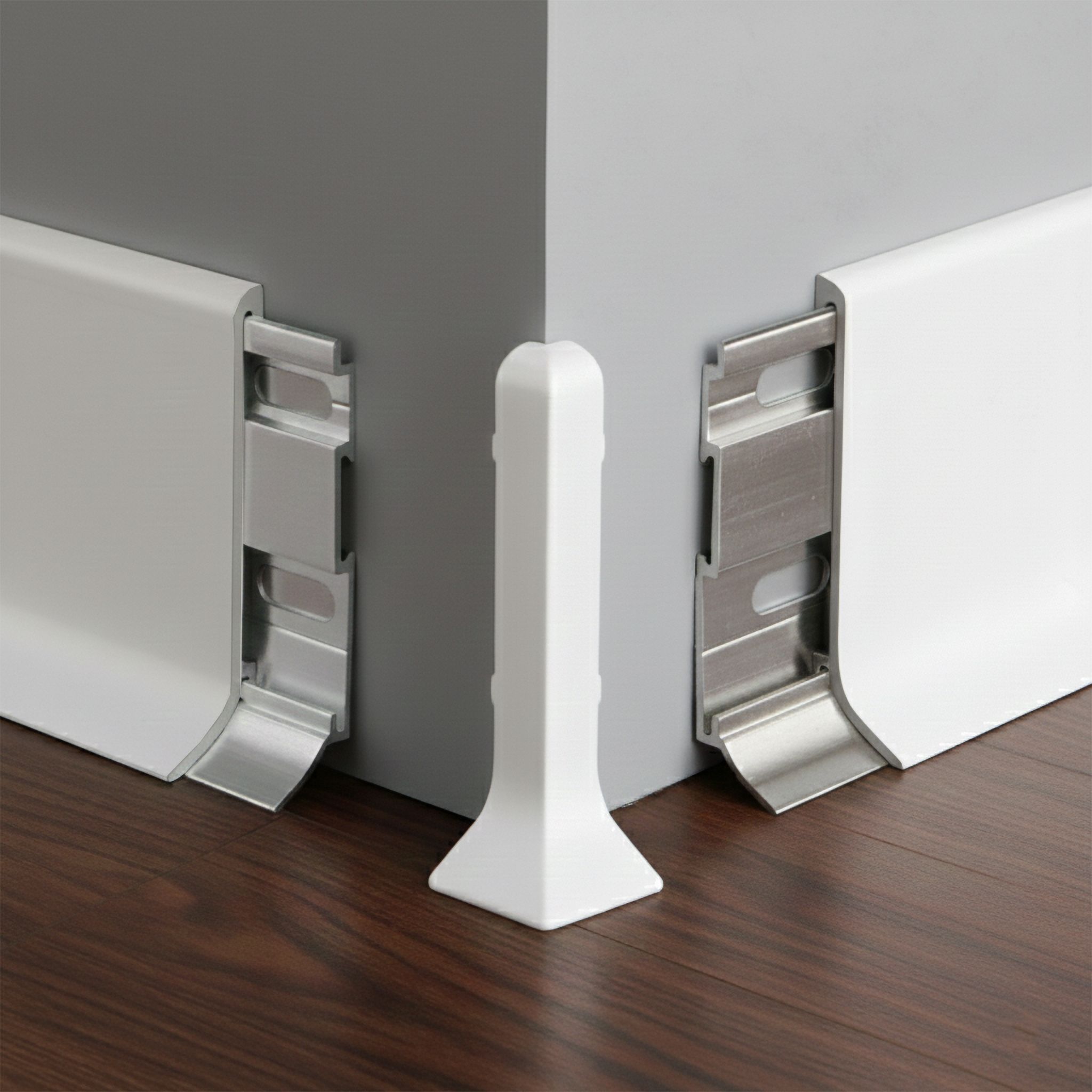 Плинтус напольный алюминиевый SSZ-60-2500, с крепежом, Белый матовый, 5 шт Купить оптом Плинтус напольный алюминиевый SSZ-60-2500, с крепежом, Белый матовый, 5 шт — изображение 5