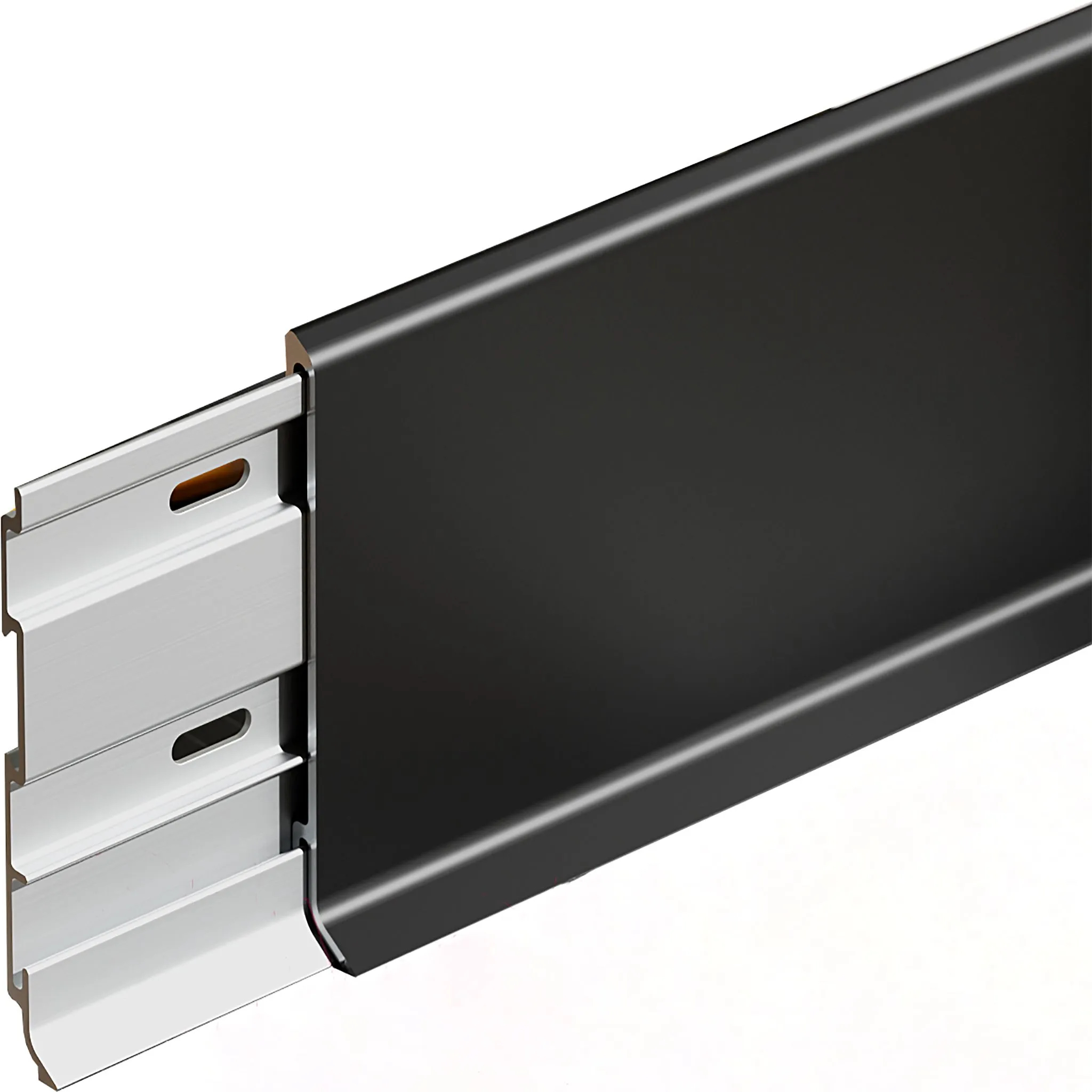 Плинтус напольный алюминиевый SSZ-60-2500, с крепежом, Черный матовый, 1 шт Купить оптом Плинтус напольный алюминиевый SSZ-60-2500, с крепежом, Черный матовый, 1 шт — изображение 4