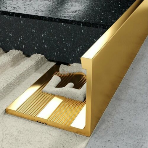 Латунный профиль для плитки, L-образный, CEZAR-PVL-02X10-2700 мм, Латунь полированная, 1 шт