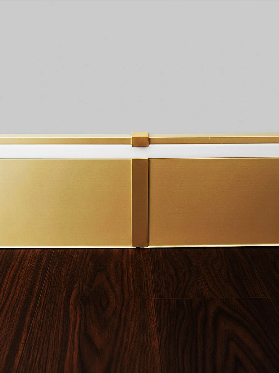 Соединитель алюминиевый для плинтуса LED-78-80, Золото матовое светлое, 2 шт Купить оптом Соединитель алюминиевый для плинтуса LED-78-80, Золото матовое светлое, 2 шт — изображение 2