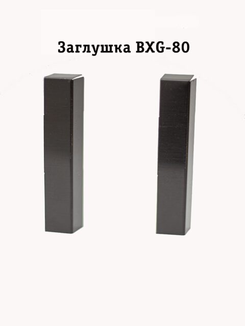 Заглушка из нержавеющей стали для напольного плинтуса BXG-80-2500, Черный браш, 2 шт