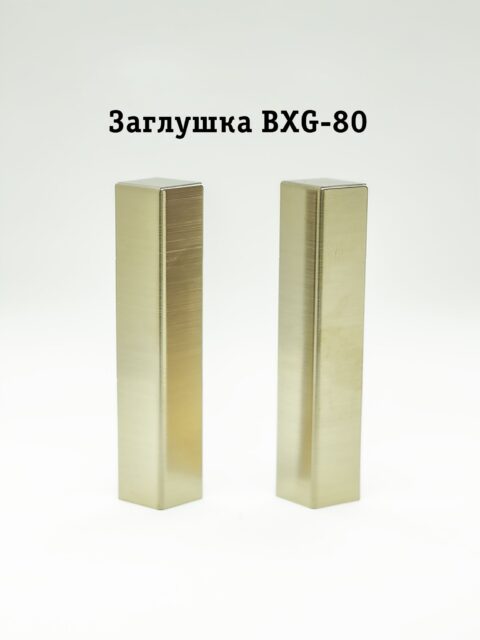Заглушка из нержавеющей стали для напольного плинтуса BXG-80-2500, Золото брашированное, 2 шт