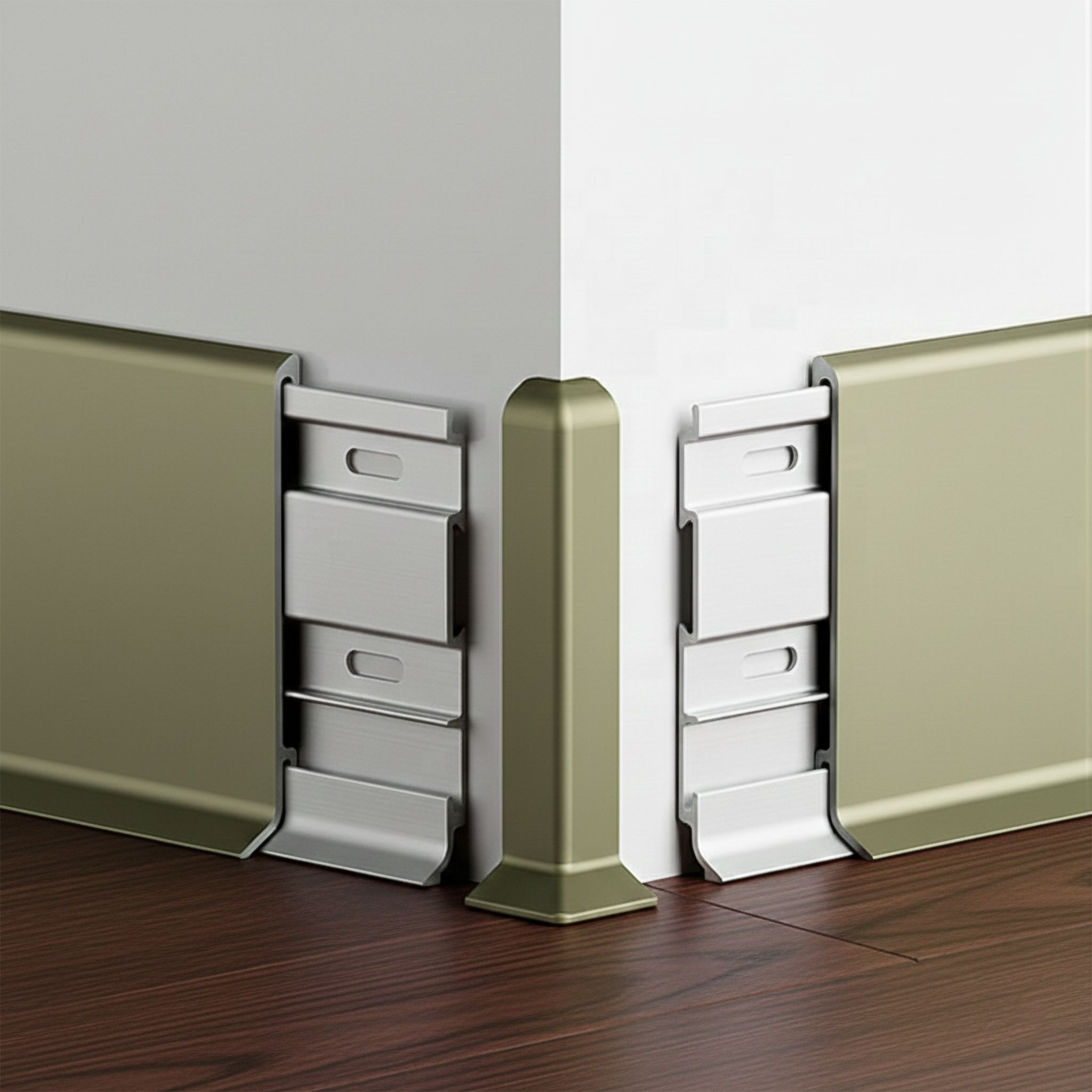 Угол наружный, внешний для алюминиевого плинтуса SSZ-80-2500,Шампань матовый, 2 шт Купить оптом Угол наружный, внешний для алюминиевого плинтуса SSZ-80-2500,Шампань матовый, 2 шт — изображение 3