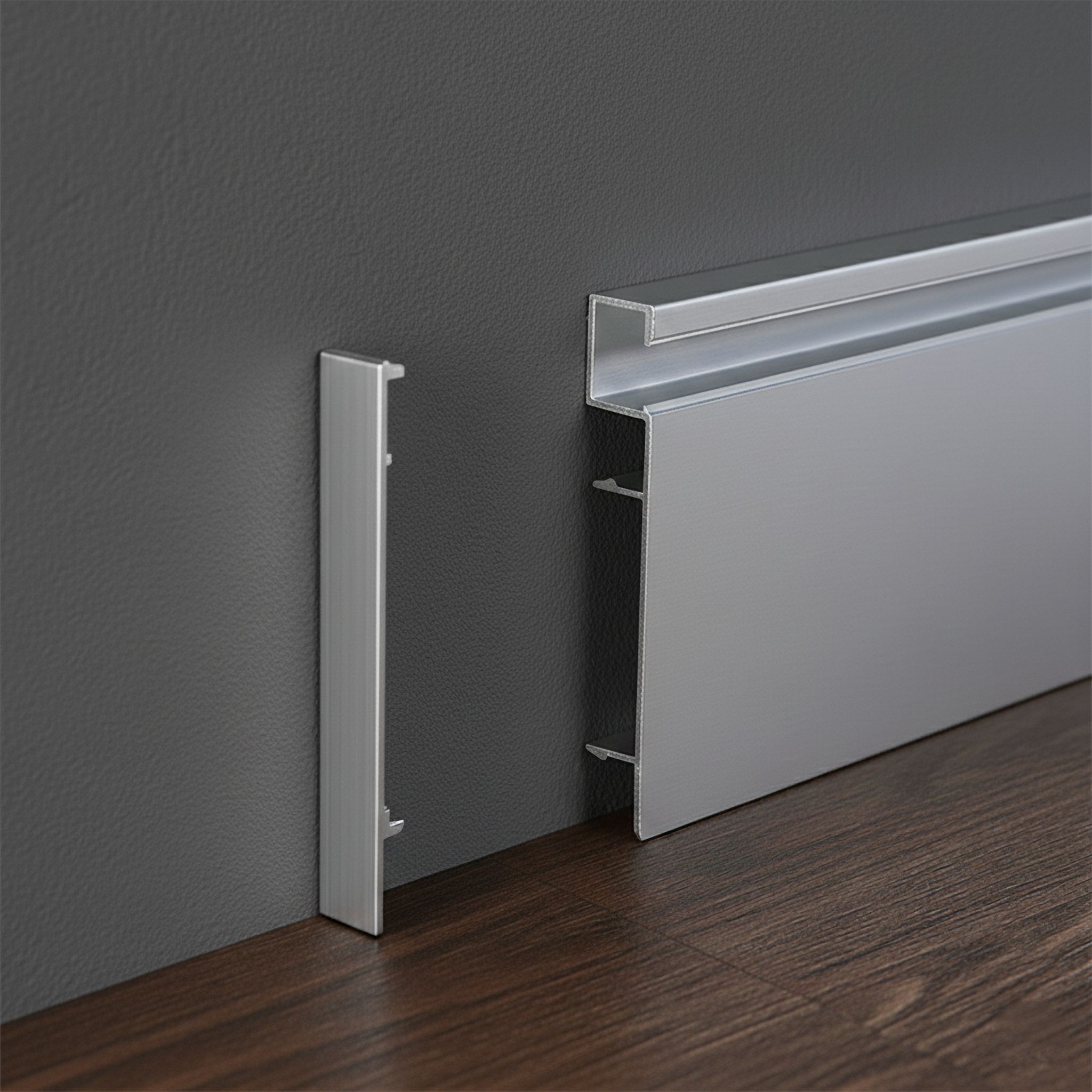 Заглушка левая и правая для плинтуса LED-78-80-3000, Серебро матовое, 2 шт Купить оптом Заглушка левая и правая для плинтуса LED-78-80-3000, Серебро матовое, 2 шт — изображение 4