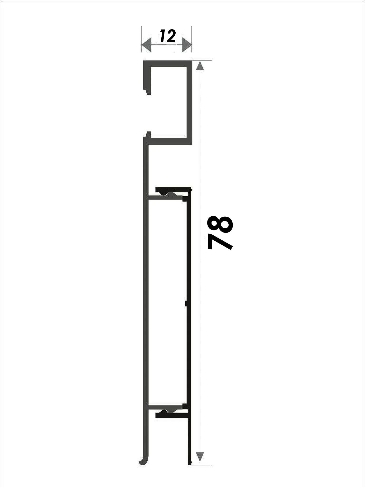 Плинтус алюминиевый напольный LED-78-80-2500 под подсветку, накладной, Золото матовое светлое, 1 шт Купить оптом Плинтус алюминиевый напольный LED-78-80-2500 под подсветку, накладной, Золото матовое светлое, 1 шт — изображение 2