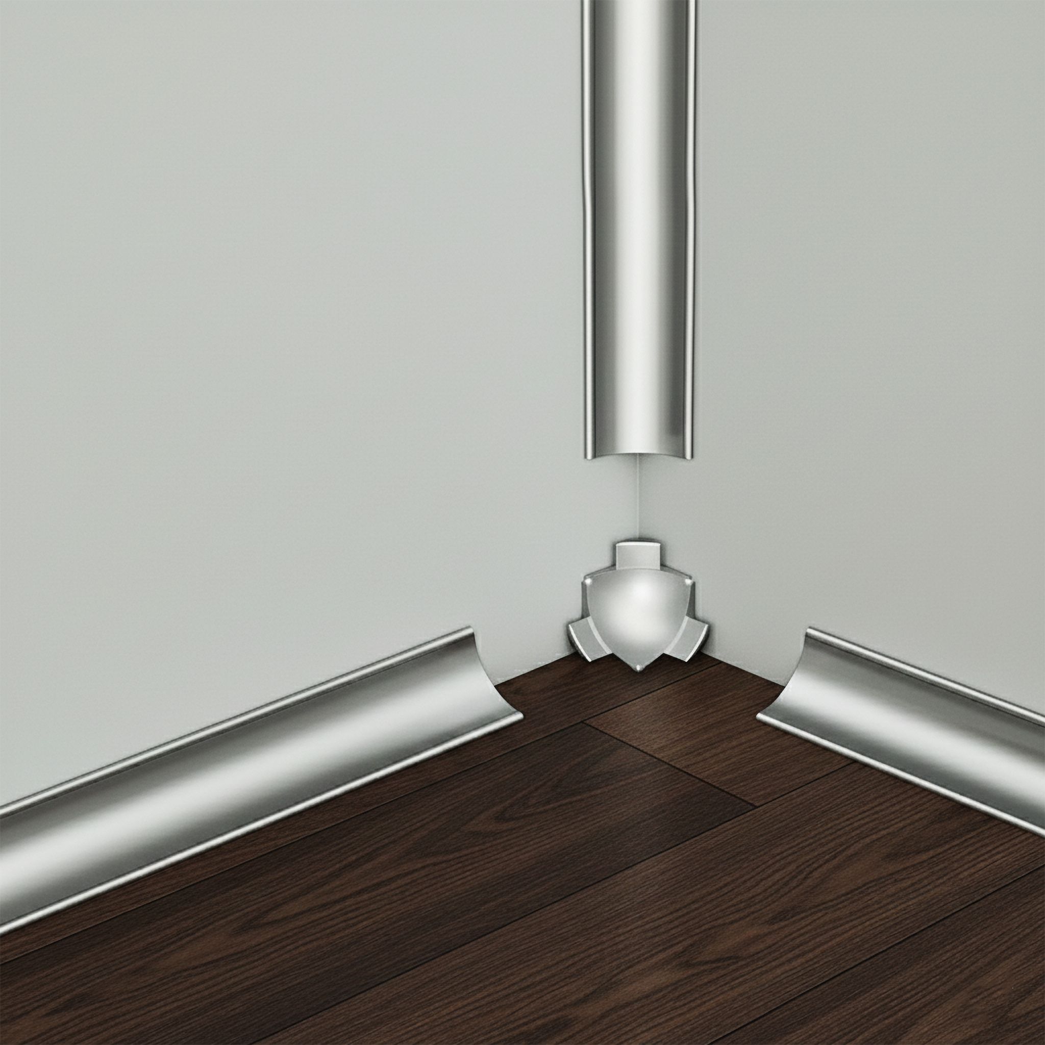 Угол внутренний для плинтуса, высота 17 мм, длина 300 см,Серебро матовое, 2 шт Купить оптом Угол внутренний для плинтуса, высота 17 мм, длина 300 см,Серебро матовое, 2 шт — изображение 5