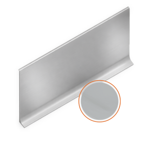 Алюминиевый плинтус AKBD-100-MS-2500, Серебро матовое, 2 шт