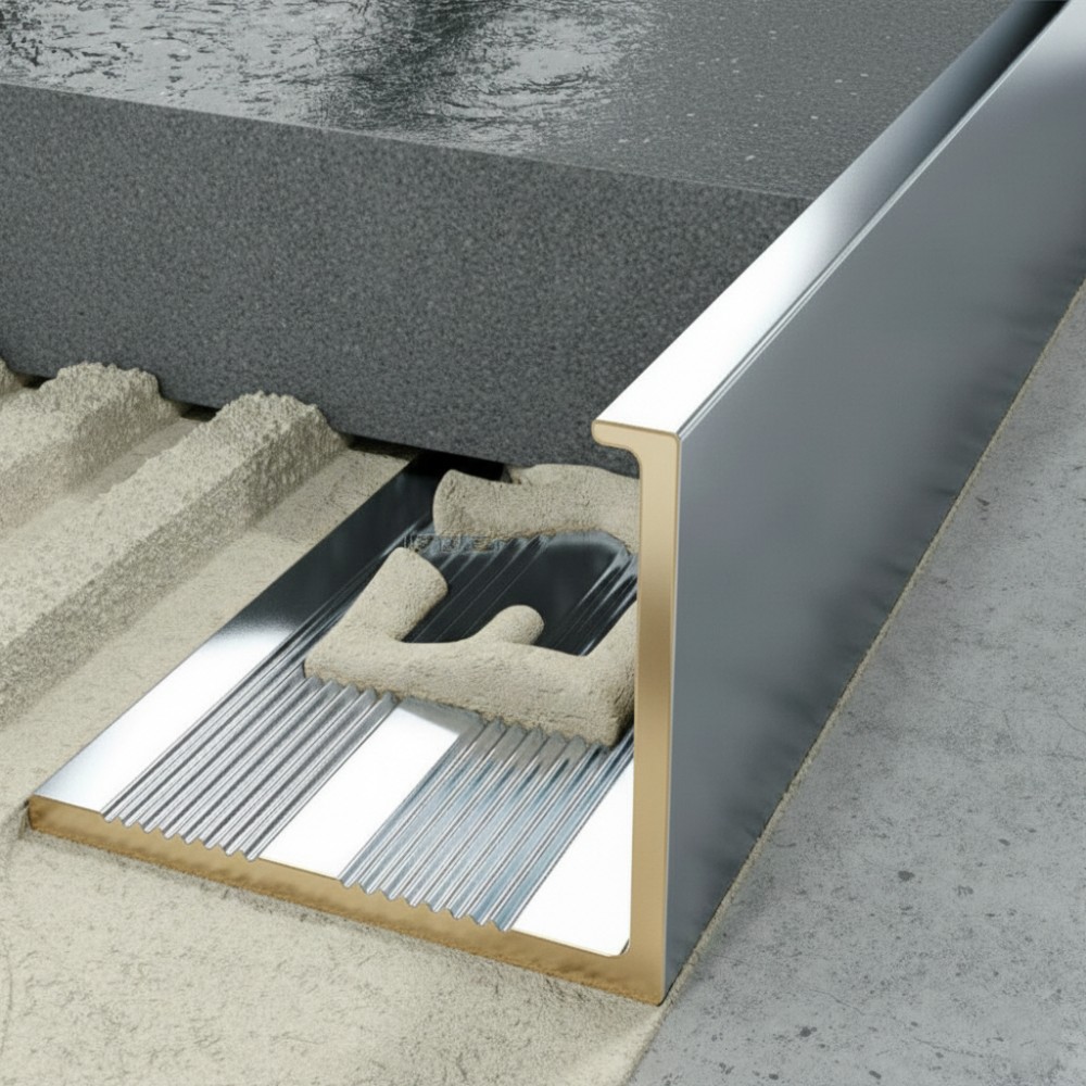 Латунный профиль под плитку, L-образный, CEZAR-02X10-2700 мм, Латунь хромированная, 1 шт Купить оптом Латунный профиль под плитку, L-образный, CEZAR-02X10-2700 мм, Латунь хромированная, 1 шт