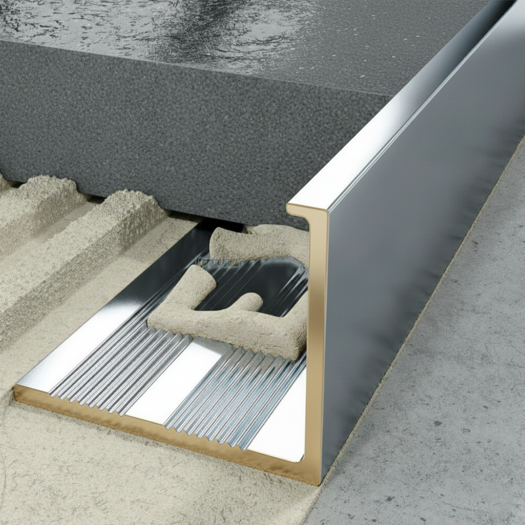 Латунный профиль под плитку, L-образный, CEZAR-02X10-2700 мм, Латунь хромированная, 2 шт Купить оптом Латунный профиль под плитку, L-образный, CEZAR-02X10-2700 мм, Латунь хромированная, 2 шт