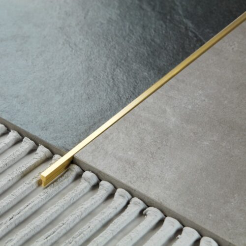 Латунная вставка, профиль Т-образный,CEZAR-PVL-82X5X2500 мм, Латунь натуральная, 1 шт