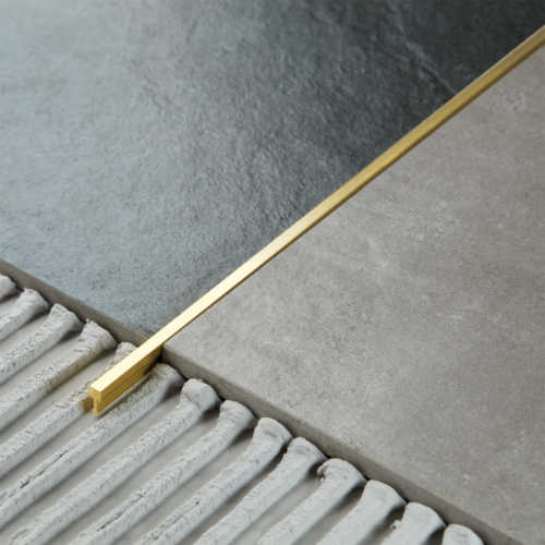 Латунная вставка, профиль Т-образный,CEZAR-PVL-82X5X2500 мм, Латунь натуральная, 1 шт