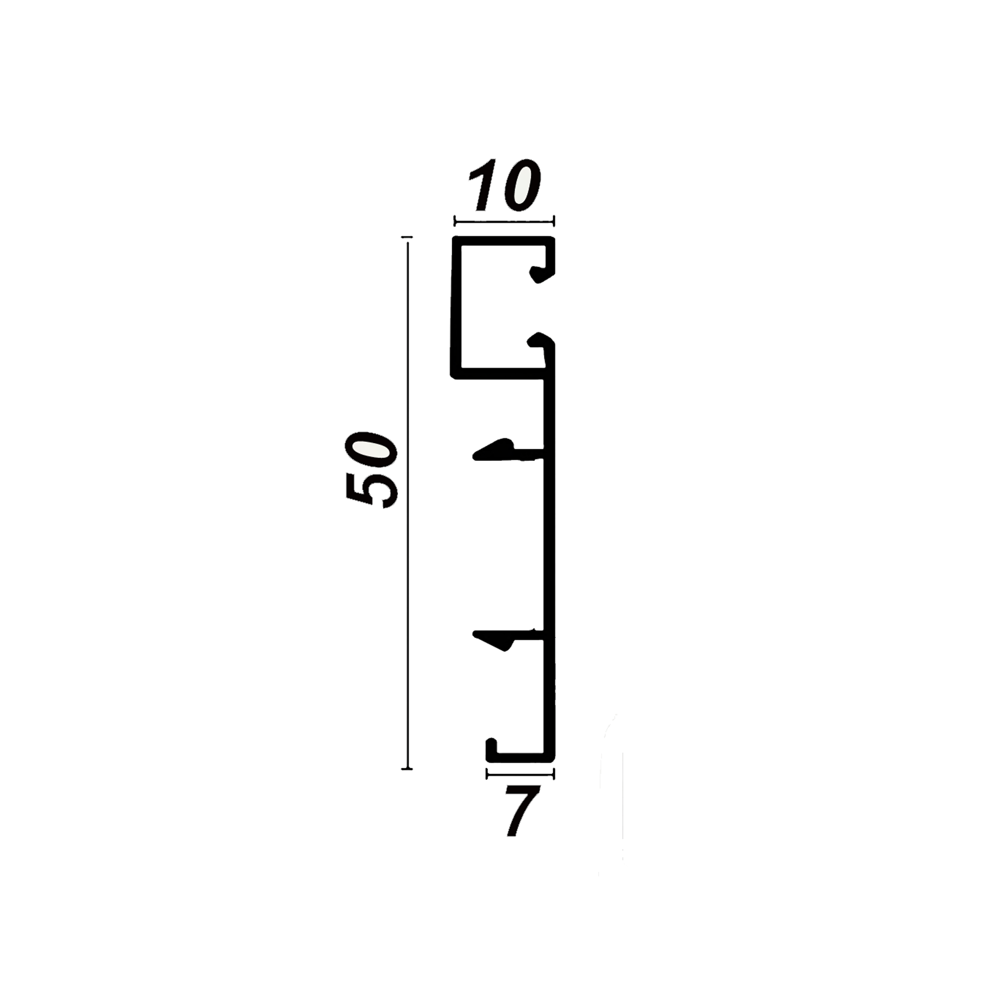 Плинтус алюминиевый напольный LED-50-2500 под подсветку, накладной, Серебро матовое, 1 шт Купить оптом Плинтус алюминиевый напольный LED-50-2500 под подсветку, накладной, Серебро матовое, 1 шт — изображение 2