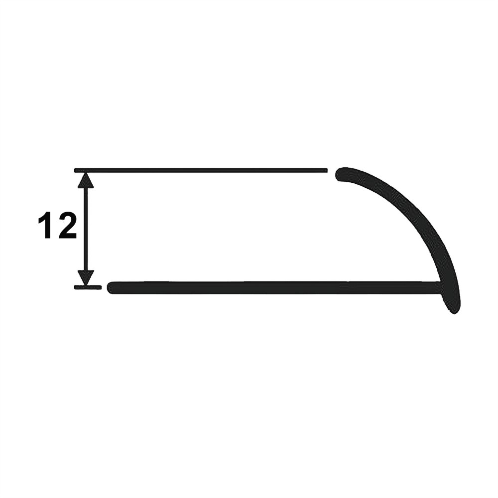 Латунный профиль под плитку, внешний C-образный, CEZAR-PVL-18X12X2700 мм, Латунь хромированная, 1 шт Купить оптом Латунный профиль под плитку, внешний C-образный, CEZAR-PVL-18X12X2700 мм, Латунь хромированная, 1 шт — изображение 2