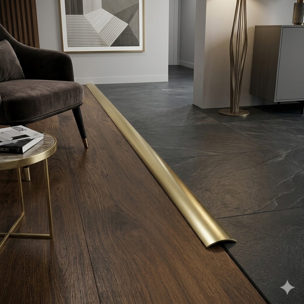 Порог одноуровневый CEZAR, LPO-30, длина 166 см, полукруглый, Латунь полированная, 1 шт Купить оптом Порог одноуровневый CEZAR, LPO-30, длина 166 см, полукруглый, Латунь полированная, 1 шт — изображение 3