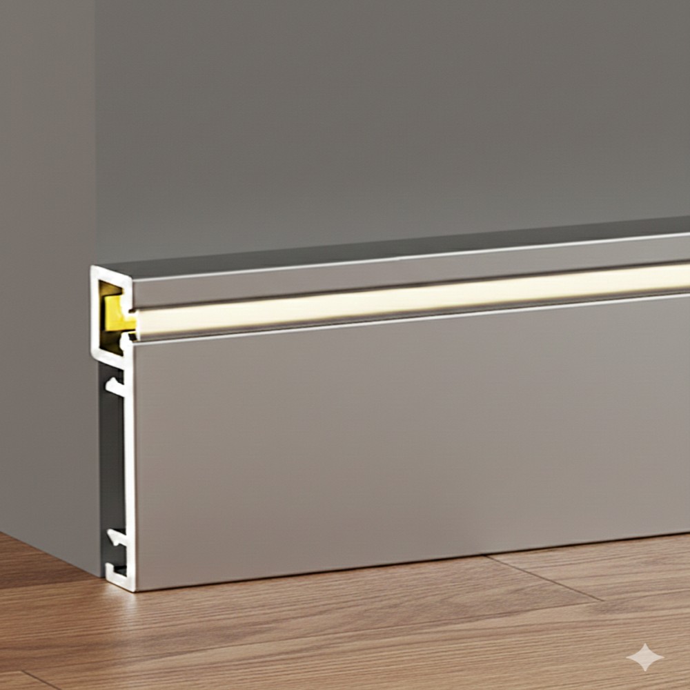 Заглушка левая и правая для алюминиевого плинтуса LED-50-2500, Серебро матовое, 2 шт Купить оптом Заглушка левая и правая для алюминиевого плинтуса LED-50-2500, Серебро матовое, 2 шт — изображение 3