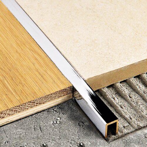 Латунный профиль, П-образный, CEZAR-PVL-83X10X10, 270 см, Латунь хромированная, 1 шт