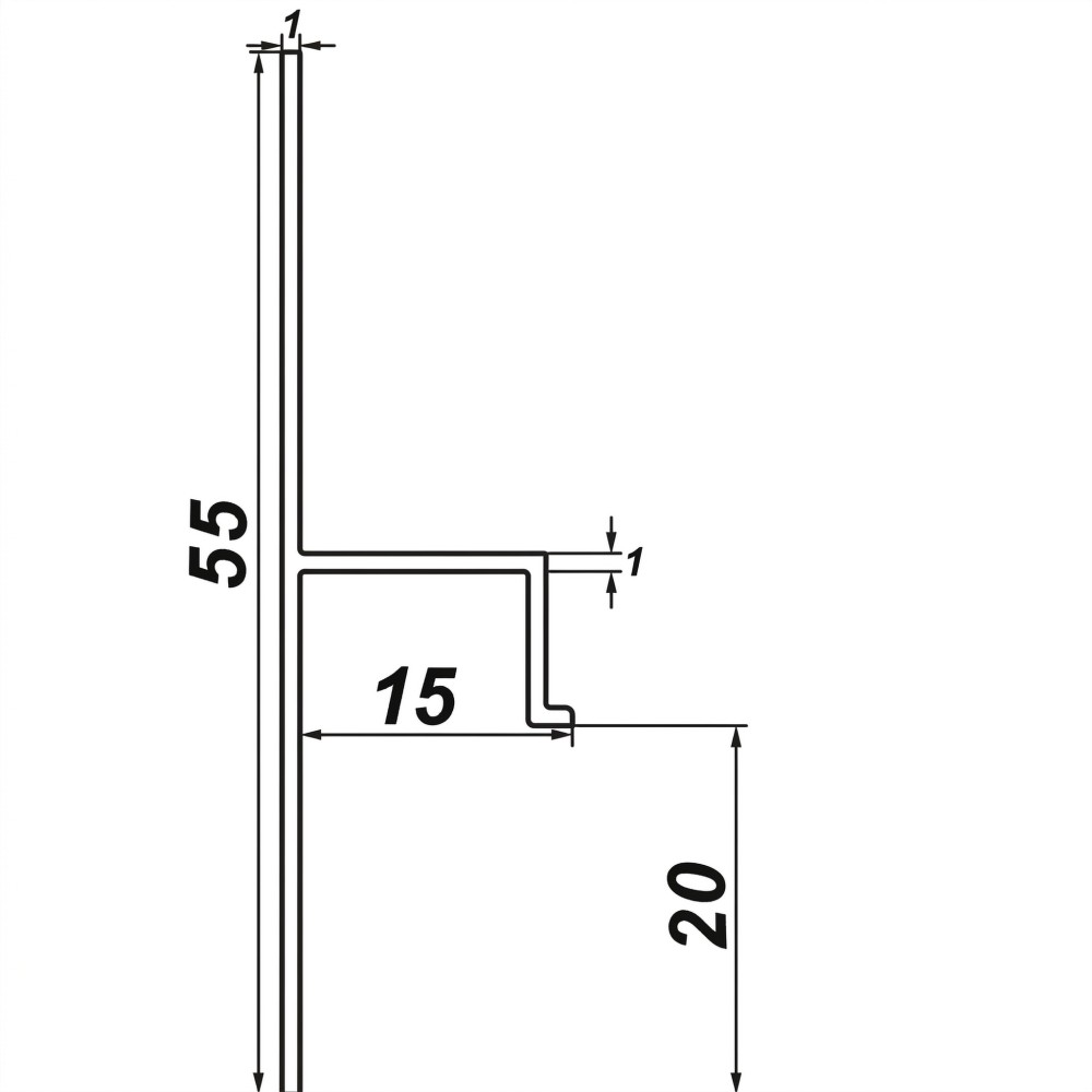Плинтус напольный теневой 55 х 15 х 2000 мм , зазор 20 мм, Чёрный матовый, 5 шт Купить оптом Плинтус напольный теневой 55 х 15 х 2000 мм , зазор 20 мм, Чёрный матовый, 5 шт — изображение 2